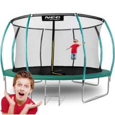 ACTIVESHOP 14ft/435cm profiliran vrtni trampolin z notranjo mrežo Neo-Sport