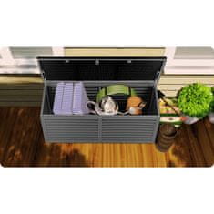 ACTIVESHOP Vrtni zaboj 143 x 57 x 53,5 cm 390 litrov črno-siva