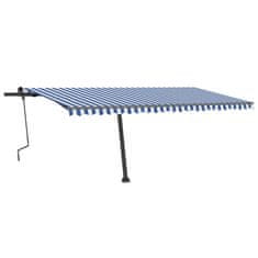 Vidaxl Prostostoječa ročno zložljiva tenda 500x300 cm modra/bela