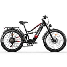 Tifgalop ES7 26" Fat Tire Electric Bike 750 W 52 V 19 Ah Range 40-90 HP, črna