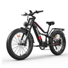 Tifgalop ES7 26" Fat Tire Electric Bike 750 W 52 V 19 Ah Range 40-90 HP, črna