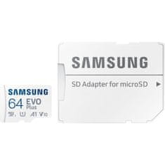 Miramarket Samsung microSDXC EVO Plus - 64 GB UHS-I U1 A1 V10 pomnilniška kartica z adapterjem