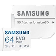 Miramarket Samsung microSDXC EVO Plus - 64 GB UHS-I U1 A1 V10 pomnilniška kartica z adapterjem