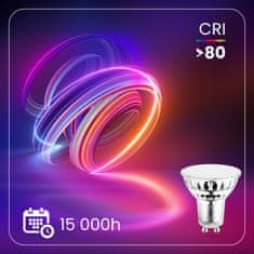 LUMILED 10x LED žarnica GU10 6W = 50W 580lm 6500K Hladno bela 120°