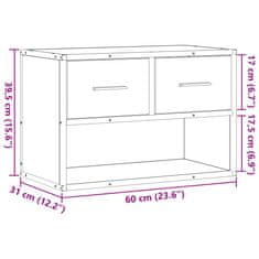 Vidaxl TV omarica sonoma hrast 60x31x39,5 cm inženirski les in kovina