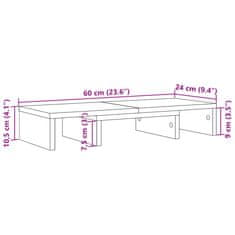 Vidaxl Stojalo za monitor nastavljivo črna 60x24x10,5 cm inž. les