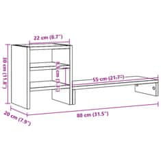 Vidaxl Stojalo za monitor z organizatorjem artisian hrast inž. les