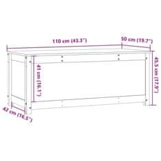 Vidaxl Škatla za shranjevanje medeno rjava 110x50x45,5 cm borovina