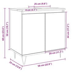 Vidaxl Kopalniška omarica sonoma hrast 58x33x60 cm inženirski les