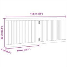 Vidaxl Vrata za pse zložljiva 2 panela 160 cm topolovina