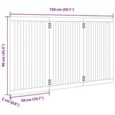 Vidaxl Vrata za pse zložljiva 3 paneli črna 150 cm topolovina