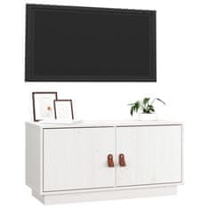 Vidaxl TV omarica bela 80x34x40 cm trdna borovina