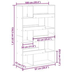 Vidaxl Pregrada za prostor artisan hrast 100x33x156,5 cm inž. les