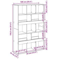 Vidaxl Pregrada za prostor betonsko siva 100x33x156,5 cm inž. les