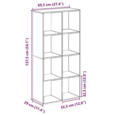 Vidaxl Pregrada s knjižno omaro starinski les 69,5x29x137,5cm inž. les