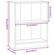 Vidaxl Knjižna omara artisan hrast 60x24x76 cm inženirski les