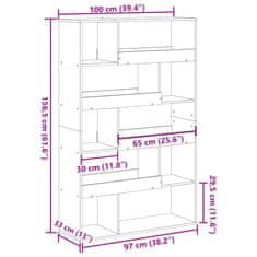 Vidaxl Knjižna omara siva sonoma 100x33x156,5 cm inženirski les