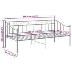 Vidaxl Posteljni okvir siv kovinski 90x200 cm