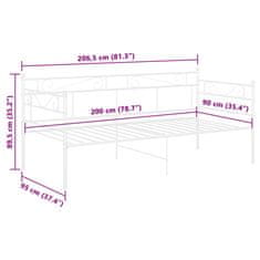 Vidaxl Posteljni okvir bel kovinski 90x200 cm