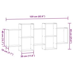 Vidaxl Stenska polica betonsko siva 159x18x65 cm inženirski les