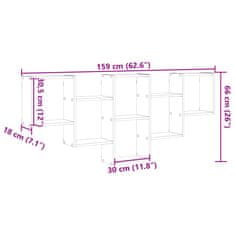 Vidaxl Stenska polica betonsko siva 159x18x66 cm inženirski les