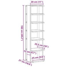 Vidaxl Omarica za umivalnik starinski les 28x27x102 cm inženirski les