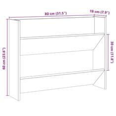 Vidaxl Stenska omara za čevlje artisian hrast 80x18x60cm iverna plošča