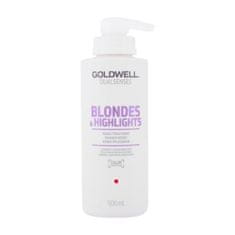 GOLDWELL Dualsenses Blondes & Highlights 60 Sec Treatment maska za svetlo obarvane lase 500 ml za ženske