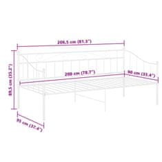 Vidaxl Posteljni okvir bel kovinski 90x200 cm