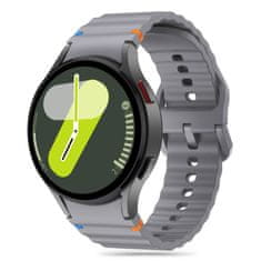 Tech-protect Silicone Sport pašček za Samsung Galaxy Watch 4 / 5 / 5 Pro / 6 / 7 / FE, crayon grey