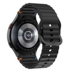 Tech-protect Silicone Sport pašček za Samsung Galaxy Watch 4 / 5 / 5 Pro / 6 / 7 / FE, black