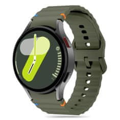 Tech-protect Silicone Sport pašček za Samsung Galaxy Watch 4 / 5 / 5 Pro / 6 / 7 / FE, army green