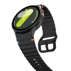 Tech-protect Silicone Sport pašček za Samsung Galaxy Watch 4 / 5 / 5 Pro / 6 / 7 / FE, black