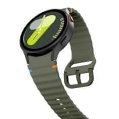 Tech-protect Silicone Sport pašček za Samsung Galaxy Watch 4 / 5 / 5 Pro / 6 / 7 / FE, army green