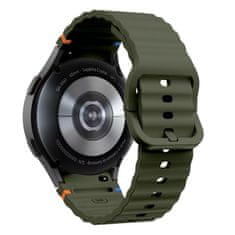 Tech-protect Silicone Sport pašček za Samsung Galaxy Watch 4 / 5 / 5 Pro / 6 / 7 / FE, army green