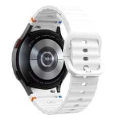 Tech-protect Silicone Sport pašček za Samsung Galaxy Watch 4 / 5 / 5 Pro / 6 / 7 / FE, white