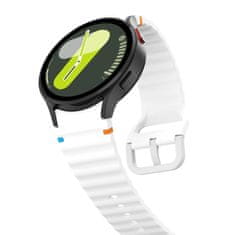 Tech-protect Silicone Sport pašček za Samsung Galaxy Watch 4 / 5 / 5 Pro / 6 / 7 / FE, white