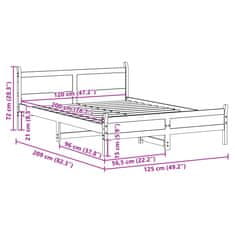 Vidaxl Posteljni okvir brez vzmetnice 120x200 cm trdna borovina