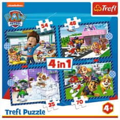 Trefl Puzzle Paw Patrol: Pasje zadeve 4 v 1 (35,48,54,70 kosov)