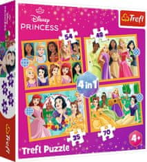 Trefl Disneyjeva sestavljanka Princeska: Pravljice 4 v 1 (35,48,54,70 kosov)