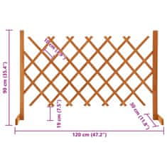 Vidaxl Vrtna mrežasta ograja oranžna 120x90 cm les jelke