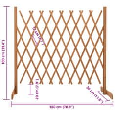 Vidaxl Vrtna mrežasta ograja oranžna 180x100 cm les jelke