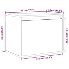 Vidaxl Stenska omarica črna 40x30x50 cm trdna borovina