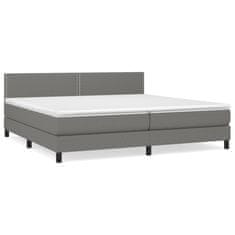 Vidaxl Box spring postelja z vzmetnico temno siva 200x200 cm blago