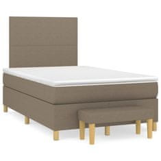 Vidaxl Box spring postelja z vzmetnico taupe 120x200 cm blago