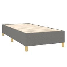 Vidaxl Box spring postelja z vzmetnico temno siva 90x200 cm blago