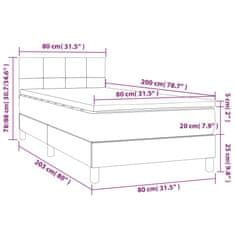 Vidaxl Box spring postelja z vzmetnico temno siva 80x200 cm blago