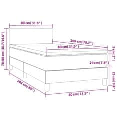 Vidaxl Box spring postelja z vzmetnico svetlo siva 80x200 cm blago