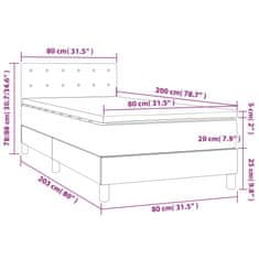 Vidaxl Box spring postelja z vzmetnico svetlo siva 80x200 cm blago