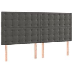 Vidaxl Box spring postelja z vzmetnico temno siva 180x200 cm žamet